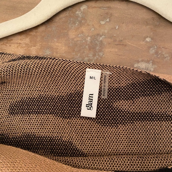 LSU Louisiana tiger stripe sweater, tan & black, medium large drop shoulder - Picture 3 of 3